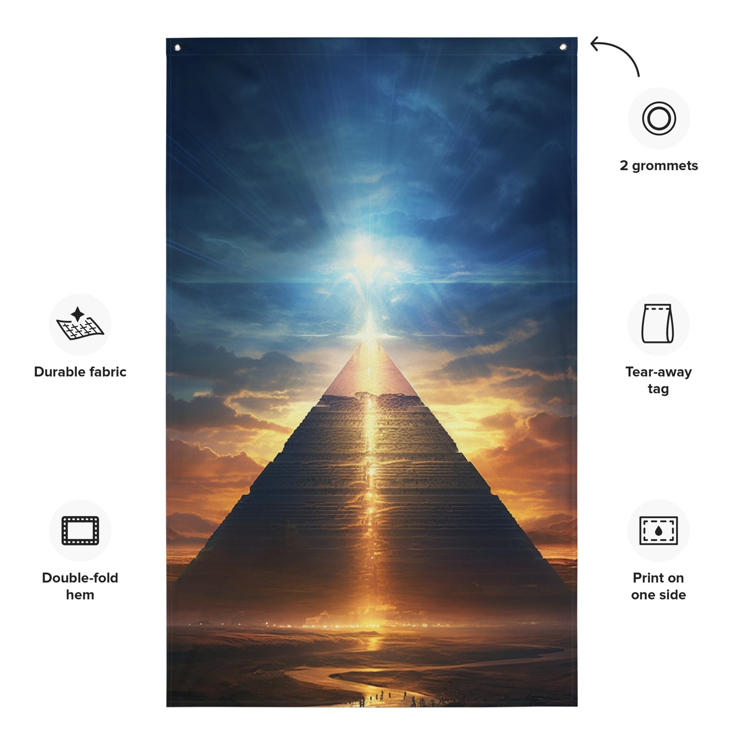 "Ancient Giza Pyramid" Vertical Flag