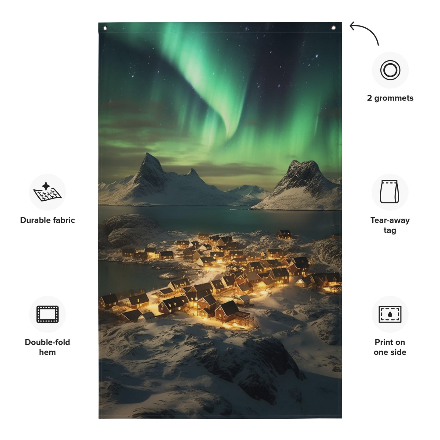 "Northern Lights" Vertical Flag