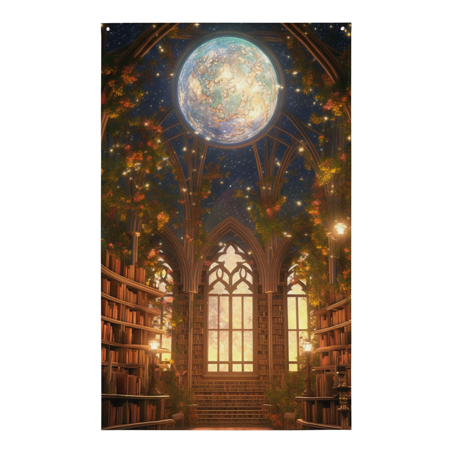 "Ancient Library" Vertical Flag