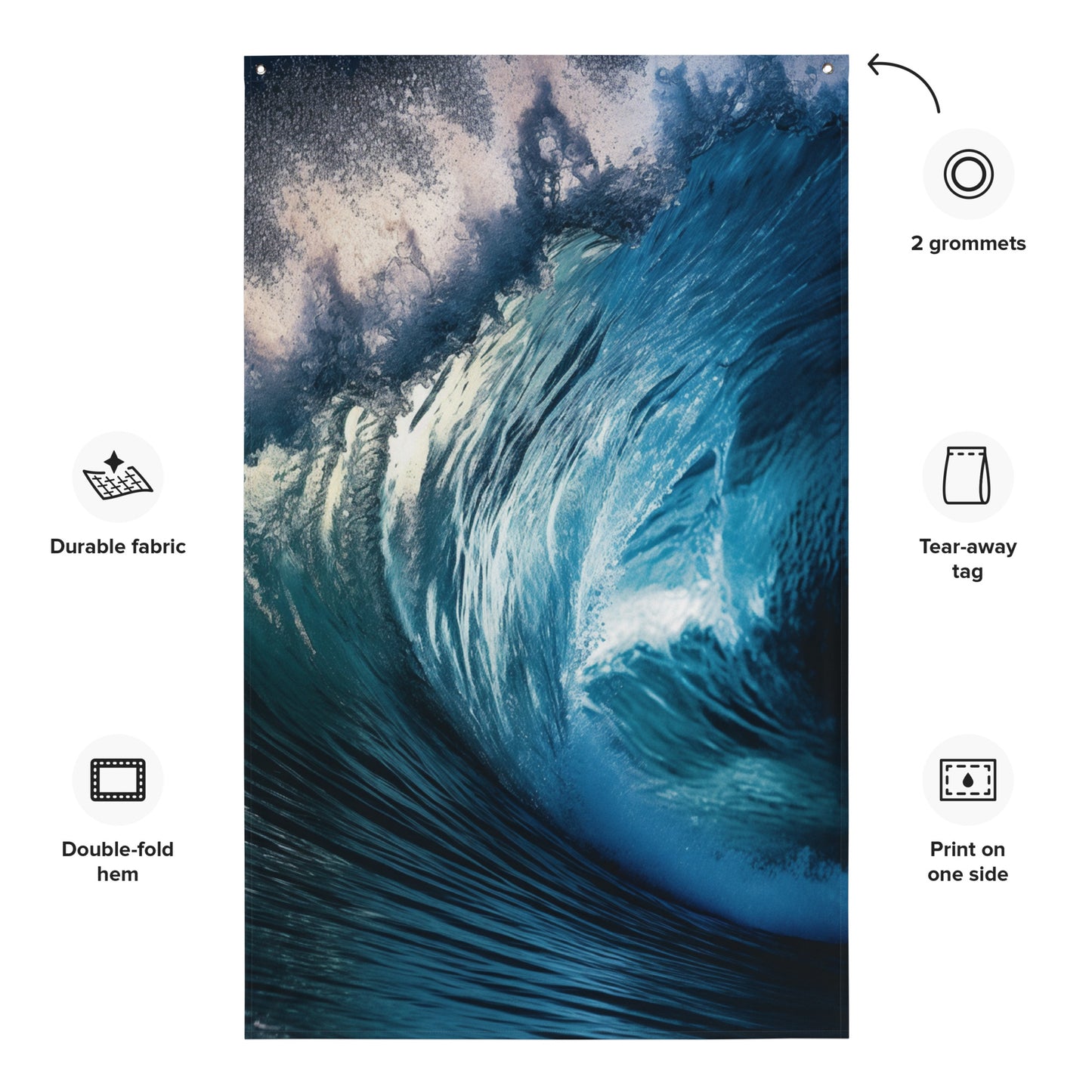 "The Wave" Vertical Flag