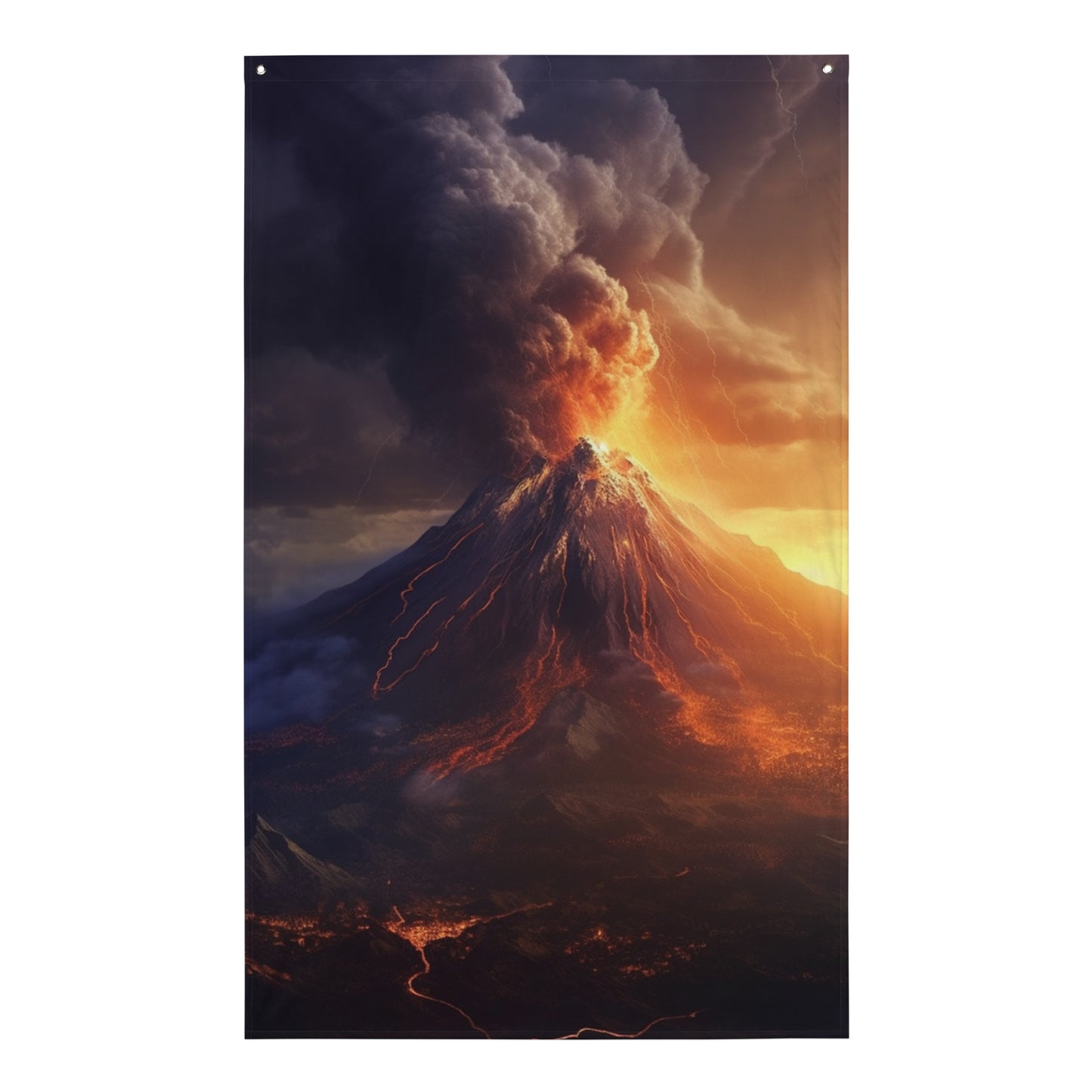"Volcano" Vertical Flag