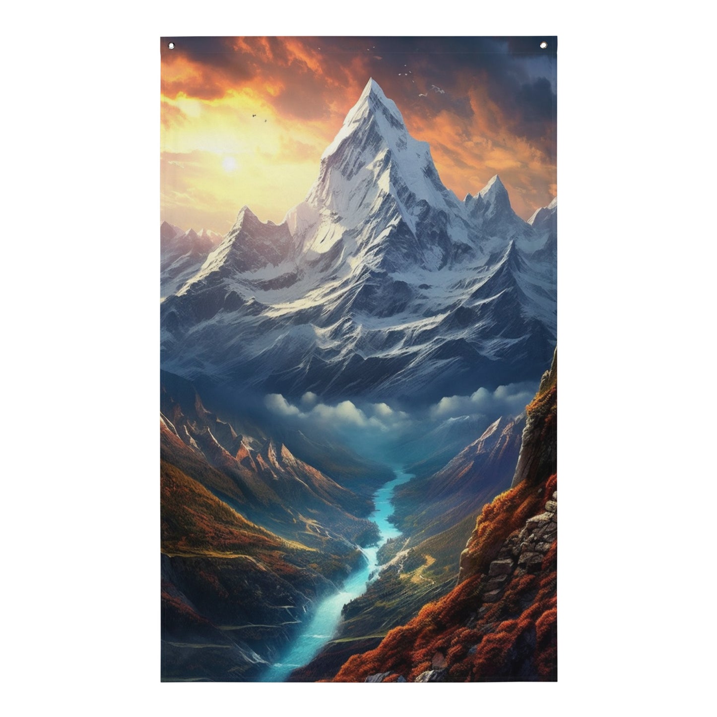 "Perfect Mountain Landscape" Vertical Flag