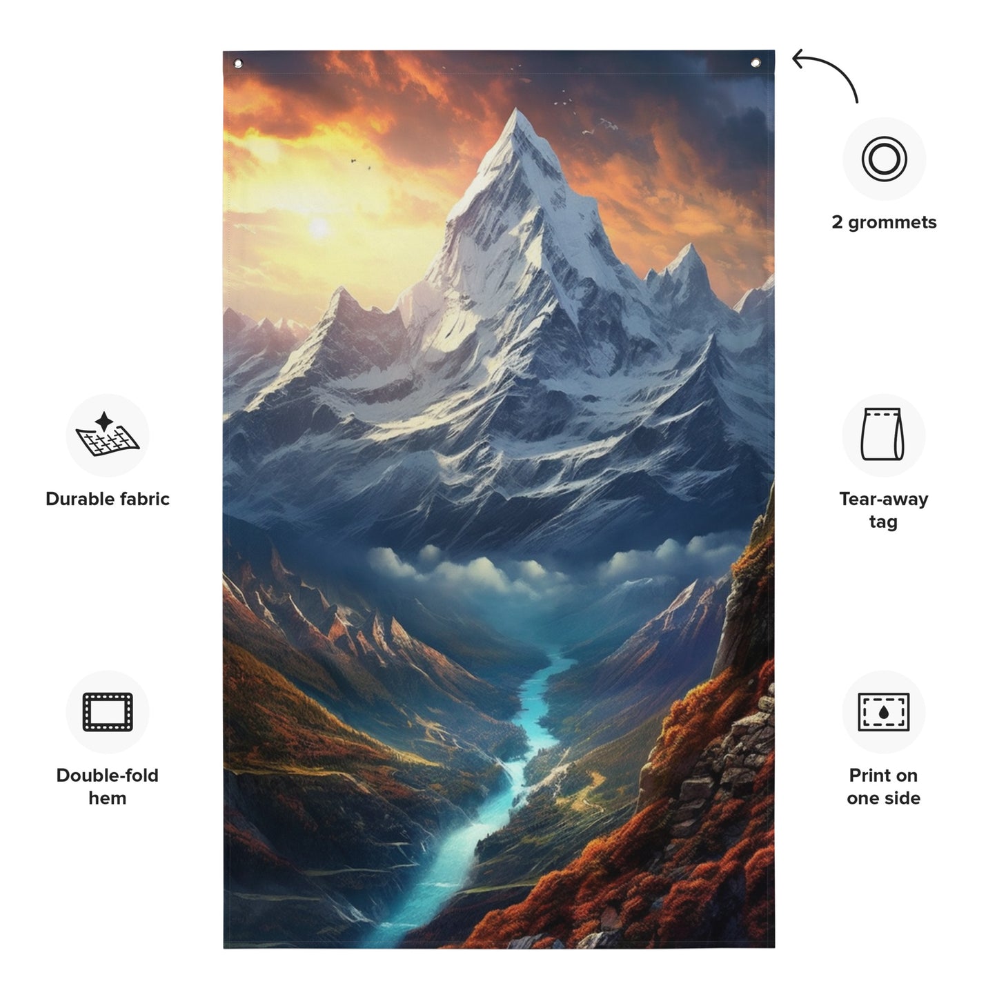 "Perfect Mountain Landscape" Vertical Flag