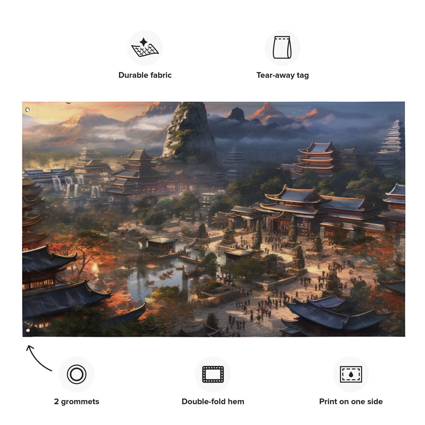 "Chinese Architecture" Horizontal Flag