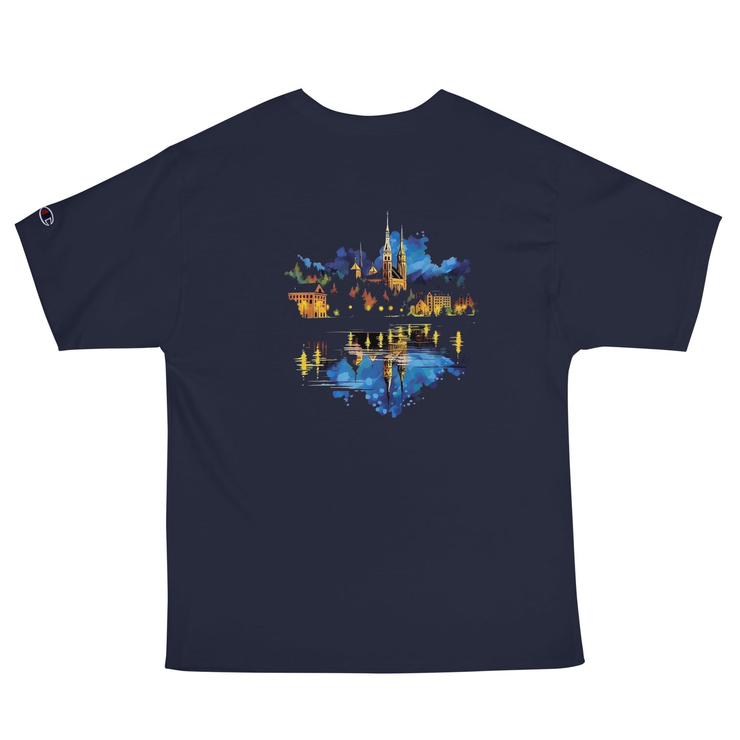 Customizable Men's Champion T-Shirt - Embroidery & Back Graphic